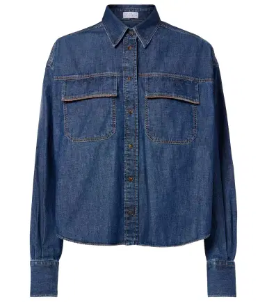 Brunello Cucinelli Monili denim jacket | Thumbnail 1 Brunello Cucinelli Monili denim jacket | Thumbnail 1