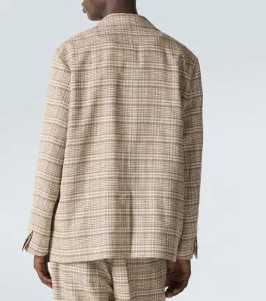 Auralee Checked silk and linen tweed jacket | Thumbnail 4 Auralee Checked silk and linen tweed jacket | Thumbnail 4