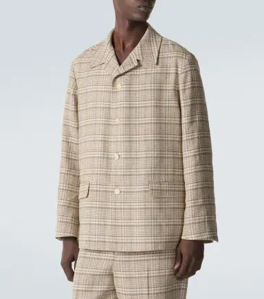 Auralee Checked silk and linen tweed jacket | Thumbnail 5 Auralee Checked silk and linen tweed jacket | Thumbnail 5
