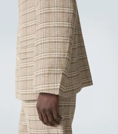 Auralee Checked silk and linen tweed jacket | Thumbnail 7 Auralee Checked silk and linen tweed jacket | Thumbnail 7