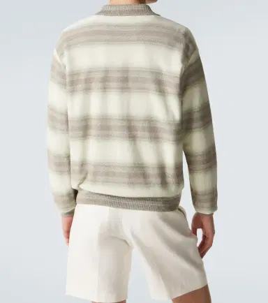 Auralee Striped cotton and silk cardigan | Thumbnail 2 Auralee Striped cotton and silk cardigan | Thumbnail 2