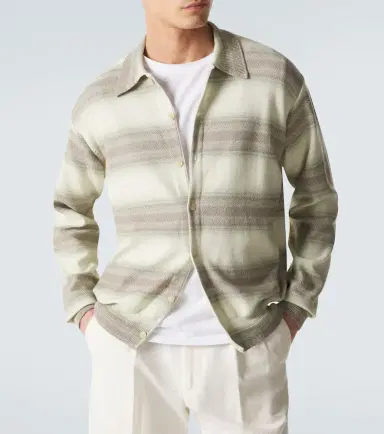 Auralee Striped cotton and silk cardigan | Thumbnail 3 Auralee Striped cotton and silk cardigan | Thumbnail 3