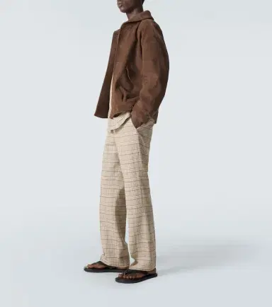 Auralee Checked silk and linen tweed straight pants | Thumbnail 3 Auralee Checked silk and linen tweed straight pants | Thumbnail 3