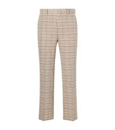 Auralee Checked silk and linen tweed straight pants | Thumbnail 1 Auralee Checked silk and linen tweed straight pants | Thumbnail 1