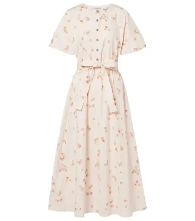 Altuzarra Paulina floral belted cotton-blend midi dress | Thumbnail 1 Altuzarra Paulina floral belted cotton-blend midi dress | Thumbnail 1