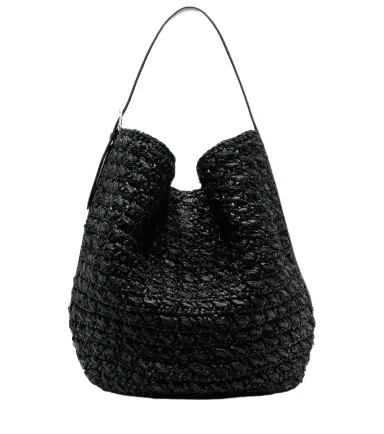 Toteme Belted leather-trimmed raffia tote bag | Thumbnail 1 Toteme Belted leather-trimmed raffia tote bag | Thumbnail 1