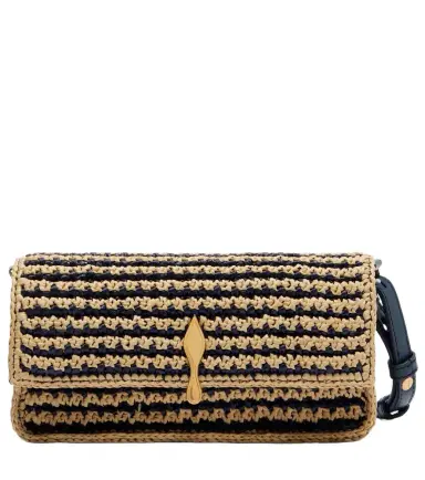 Christian Louboutin Bettina Mini leather-trimmed crochet clutch | Thumbnail 1 Christian Louboutin Bettina Mini leather-trimmed crochet clutch | Thumbnail 1