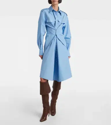 Alexander McQueen Cotton-blend taffeta shirt dress | Thumbnail 2 Alexander McQueen Cotton-blend taffeta shirt dress | Thumbnail 2