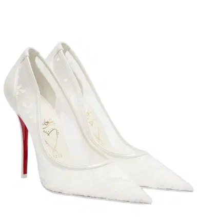 Christian Louboutin Miss Z floral leather-trimmed pumps | Thumbnail 1 Christian Louboutin Miss Z floral leather-trimmed pumps | Thumbnail 1