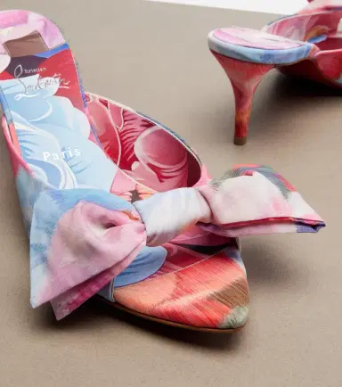 Christian Louboutin Mulazee bow-detail floral chiné mules | Thumbnail 3 Christian Louboutin Mulazee bow-detail floral chiné mules | Thumbnail 3