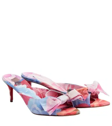 Christian Louboutin Mulazee bow-detail floral chiné mules | Thumbnail 1 Christian Louboutin Mulazee bow-detail floral chiné mules | Thumbnail 1