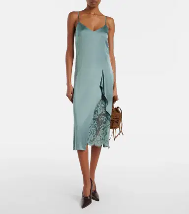 Acne Studios Lace-trimmed satin slip dress | Thumbnail 3 Acne Studios Lace-trimmed satin slip dress | Thumbnail 3