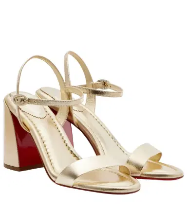 Christian Louboutin Miss Jane 85 metallic leather sandals | Thumbnail 1 Christian Louboutin Miss Jane 85 metallic leather sandals | Thumbnail 1