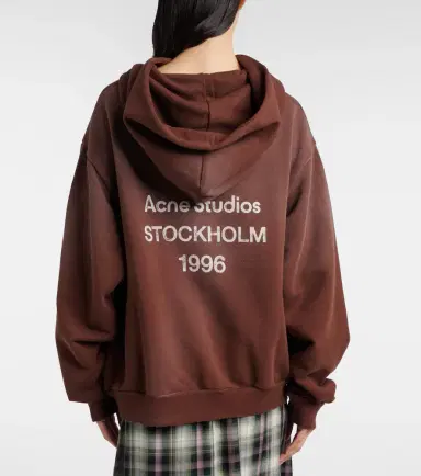 Acne Studios Logo cotton-blend fleece hoodie | Thumbnail 2 Acne Studios Logo cotton-blend fleece hoodie | Thumbnail 2