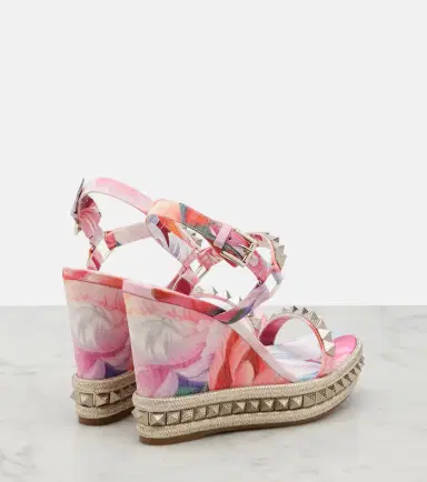 Christian Louboutin Pyra Clou studded floral chiné espadrille wedges | Thumbnail 2 Christian Louboutin Pyra Clou studded floral chiné espadrille wedges | Thumbnail 2