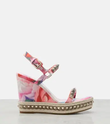 Christian Louboutin Pyra Clou studded floral chiné espadrille wedges | Thumbnail 4 Christian Louboutin Pyra Clou studded floral chiné espadrille wedges | Thumbnail 4