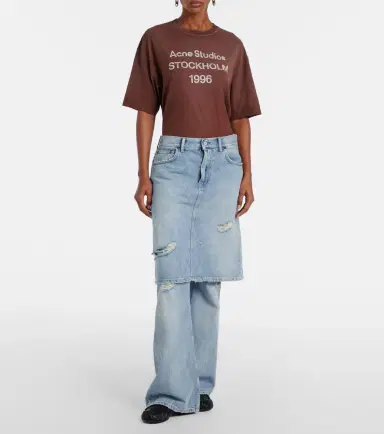 Acne Studios Distressed layered wide-leg jeans | Thumbnail 2 Acne Studios Distressed layered wide-leg jeans | Thumbnail 2
