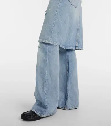 Acne Studios Distressed layered wide-leg jeans | Thumbnail 4 Acne Studios Distressed layered wide-leg jeans | Thumbnail 4