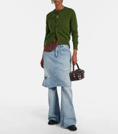 Acne Studios Distressed layered wide-leg jeans | Thumbnail 6 Acne Studios Distressed layered wide-leg jeans | Thumbnail 6