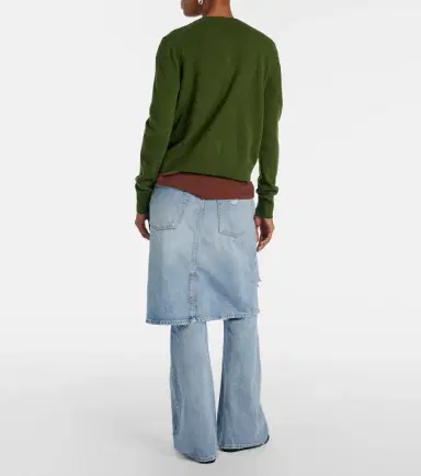 Acne Studios Distressed layered wide-leg jeans | Thumbnail 7 Acne Studios Distressed layered wide-leg jeans | Thumbnail 7