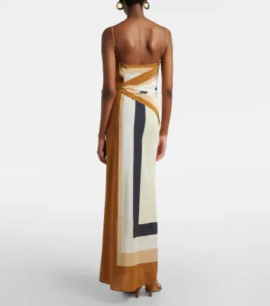 SIR. Printed silk maxi dress | Thumbnail 4 SIR. Printed silk maxi dress | Thumbnail 4