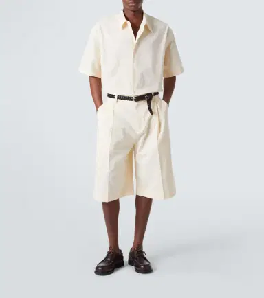Studio Nicholson Fowld cotton and linen Bermuda shorts | Thumbnail 3 Studio Nicholson Fowld cotton and linen Bermuda shorts | Thumbnail 3