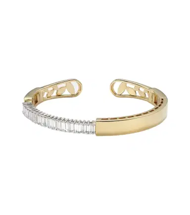 YEPREM Golden Strada 18kt yellow and white gold cuff bracelet with diamonds | Thumbnail 1 YEPREM Golden Strada 18kt yellow and white gold cuff bracelet with diamonds | Thumbnail 1