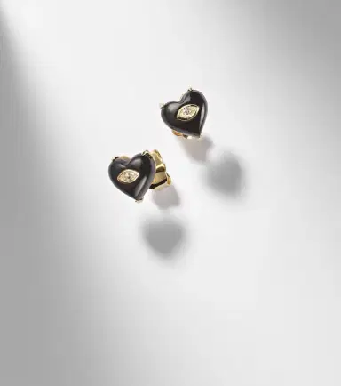 Sydney Evan 14kt gold earrings with diamonds and onyx | Thumbnail 2 Sydney Evan 14kt gold earrings with diamonds and onyx | Thumbnail 2