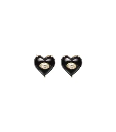 Sydney Evan 14kt gold earrings with diamonds and onyx | Thumbnail 1 Sydney Evan 14kt gold earrings with diamonds and onyx | Thumbnail 1