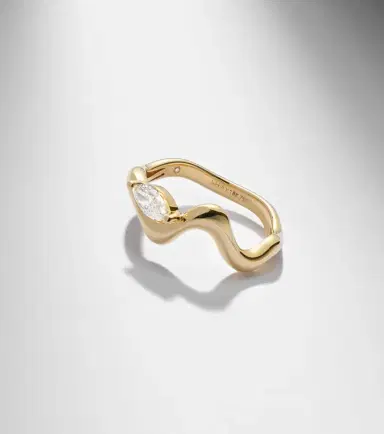SHAY JEWELRY Wave 18kt gold ring with diamond | Thumbnail 5 SHAY JEWELRY Wave 18kt gold ring with diamond | Thumbnail 5