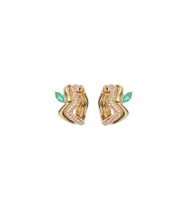 SHAY JEWELRY 18kt gold earrings with diamonds and emeralds | Thumbnail 1 SHAY JEWELRY 18kt gold earrings with diamonds and emeralds | Thumbnail 1