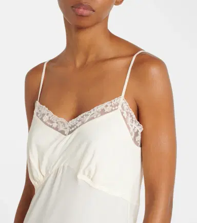 Simone Rocha Lace-trimmed crêpe de chine slip dress | Thumbnail 3 Simone Rocha Lace-trimmed crêpe de chine slip dress | Thumbnail 3