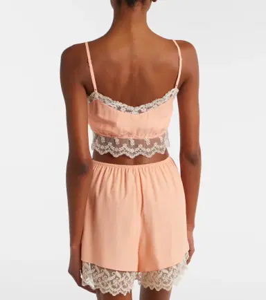 Simone Rocha Lace-trimmed crêpe de chine bra top | Thumbnail 3 Simone Rocha Lace-trimmed crêpe de chine bra top | Thumbnail 3