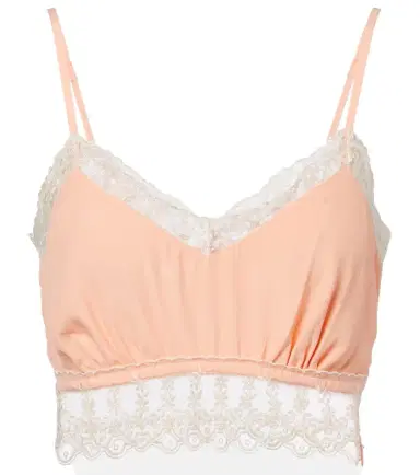 Simone Rocha Lace-trimmed crêpe de chine bra top | Thumbnail 1 Simone Rocha Lace-trimmed crêpe de chine bra top | Thumbnail 1