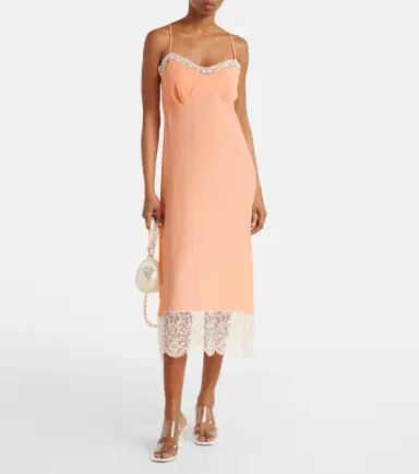 Simone Rocha Lace-trimmed crêpe de chine slip dress | Thumbnail 2 Simone Rocha Lace-trimmed crêpe de chine slip dress | Thumbnail 2