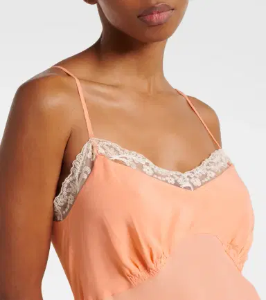 Simone Rocha Lace-trimmed crêpe de chine slip dress | Thumbnail 3 Simone Rocha Lace-trimmed crêpe de chine slip dress | Thumbnail 3