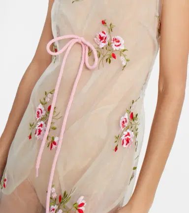 Simone Rocha Embroidered sheer organza midi dress | Thumbnail 2 Simone Rocha Embroidered sheer organza midi dress | Thumbnail 2