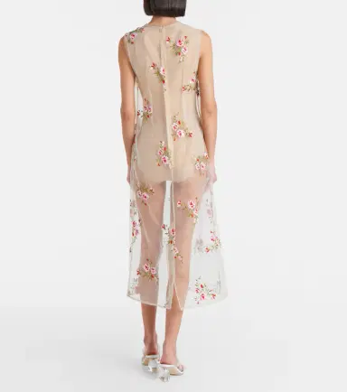 Simone Rocha Embroidered sheer organza midi dress | Thumbnail 6 Simone Rocha Embroidered sheer organza midi dress | Thumbnail 6