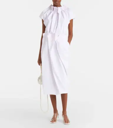 Simone Rocha Pleated cotton pencil skirt | Thumbnail 4 Simone Rocha Pleated cotton pencil skirt | Thumbnail 4