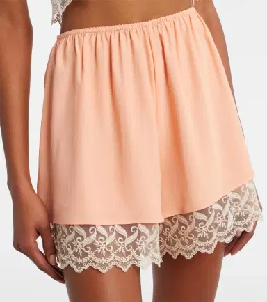 Simone Rocha Lace-trimmed satin shorts | Thumbnail 2 Simone Rocha Lace-trimmed satin shorts | Thumbnail 2