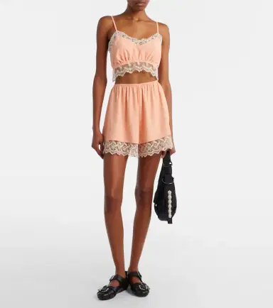 Simone Rocha Lace-trimmed satin shorts | Thumbnail 5 Simone Rocha Lace-trimmed satin shorts | Thumbnail 5