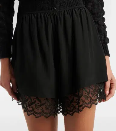 Simone Rocha Lace-trimmed satin shorts | Thumbnail 3 Simone Rocha Lace-trimmed satin shorts | Thumbnail 3