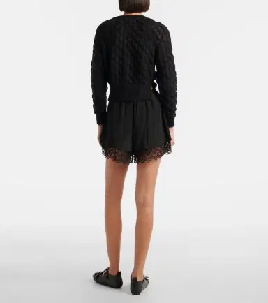 Simone Rocha Lace-trimmed satin shorts | Thumbnail 4 Simone Rocha Lace-trimmed satin shorts | Thumbnail 4