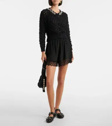 Simone Rocha Lace-trimmed satin shorts | Thumbnail 5 Simone Rocha Lace-trimmed satin shorts | Thumbnail 5