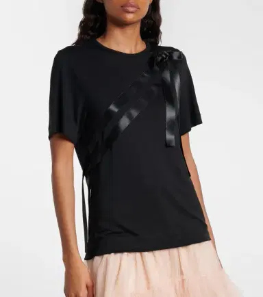 Simone Rocha Bow-detail jersey T-shirt | Thumbnail 2 Simone Rocha Bow-detail jersey T-shirt | Thumbnail 2