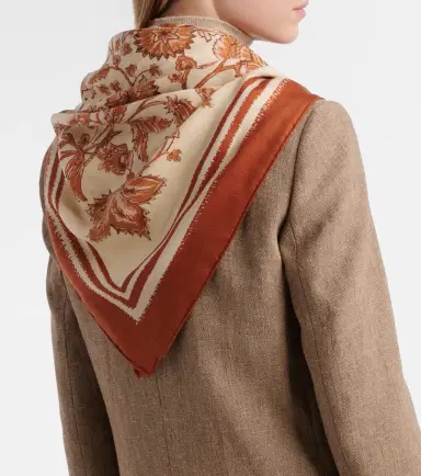 Loro Piana Floral cashmere and silk scarf | Thumbnail 4 Loro Piana Floral cashmere and silk scarf | Thumbnail 4