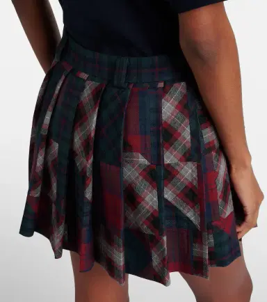 Miu Miu Patchwork plaid virgin wool miniskirt | Thumbnail 2 Miu Miu Patchwork plaid virgin wool miniskirt | Thumbnail 2