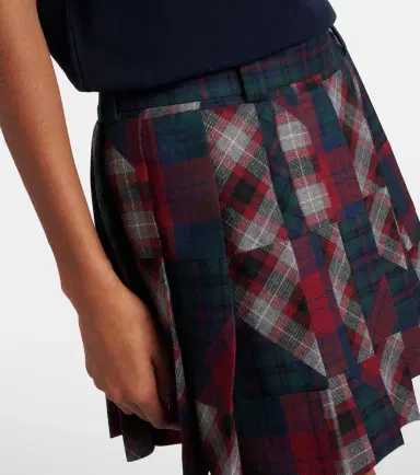 Miu Miu Patchwork plaid virgin wool miniskirt | Thumbnail 3 Miu Miu Patchwork plaid virgin wool miniskirt | Thumbnail 3