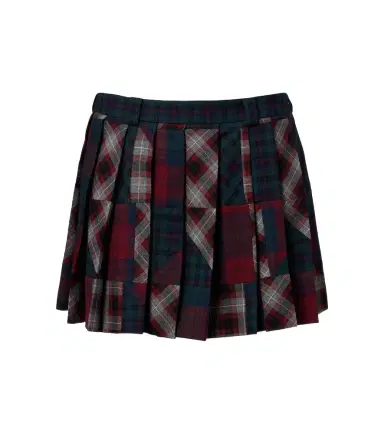 Miu Miu Patchwork plaid virgin wool miniskirt | Thumbnail 1 Miu Miu Patchwork plaid virgin wool miniskirt | Thumbnail 1