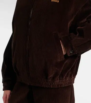 Miu Miu Oversized cotton corduroy blouson jacket | Thumbnail 4 Miu Miu Oversized cotton corduroy blouson jacket | Thumbnail 4